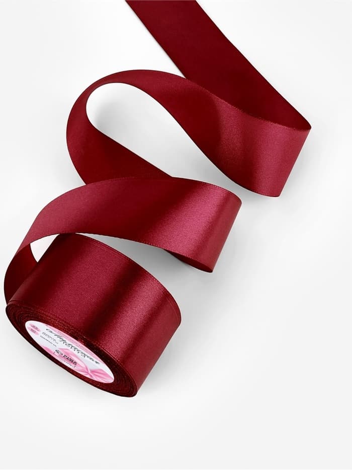 Лента атласная, 50 мм, 23±1 м, бордовая