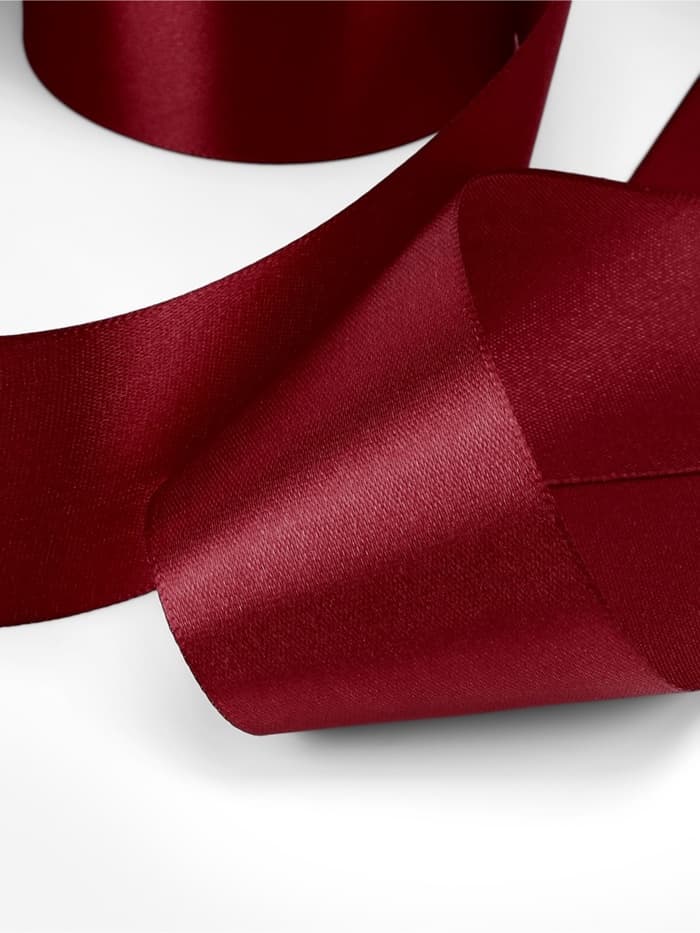 Лента атласная, 50 мм, 23±1 м, бордовая