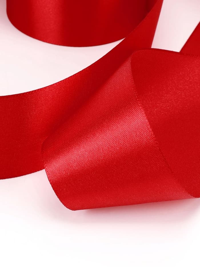 Лента атласная, 50 мм, 23±1 м, красная №26