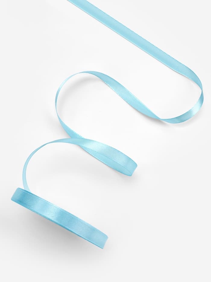 Лента атласная, 10 мм, 23±1 м, голубая №211