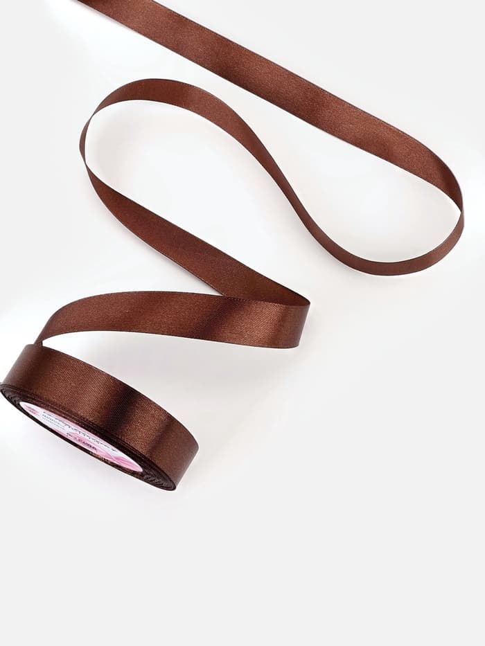 Лента атласная, 20 мм, 23±1 м, коричневая