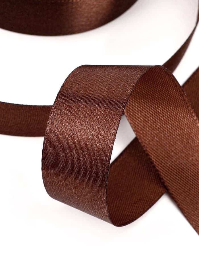 Лента атласная, 20 мм, 23±1 м, коричневая