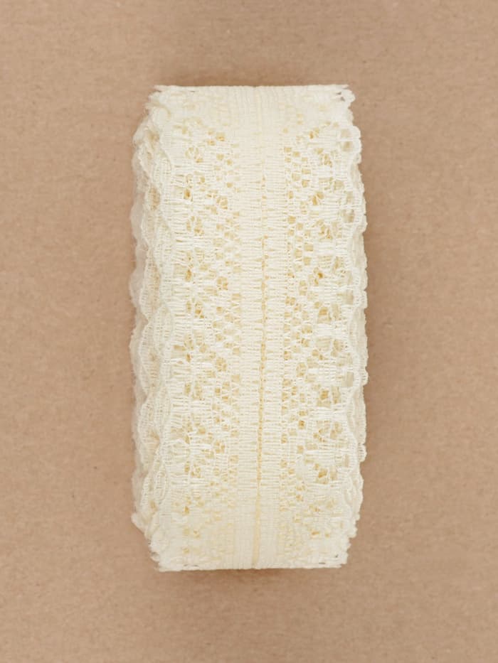 Кружево капроновое, 30 мм × 10±1 м, молочное