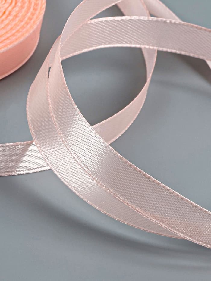 Лента атласная, 10 мм, 23±1 м, пастельно-розовая