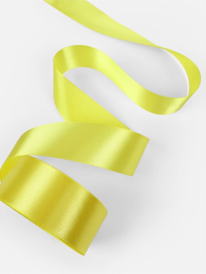 Лента атласная, 40 мм, 23±1 м, жёлтая