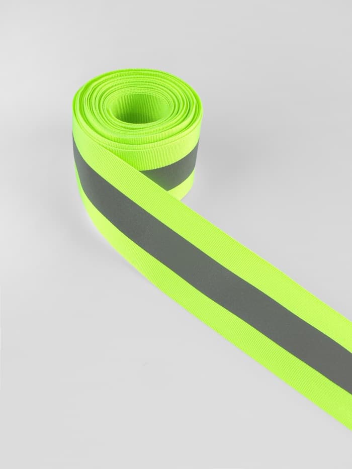 Светоотражающая лента-стропа, 40 мм, 5±1 м, салатовая
