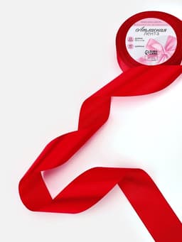 Лента атласная, 40 мм, 23±1 м, красная №26