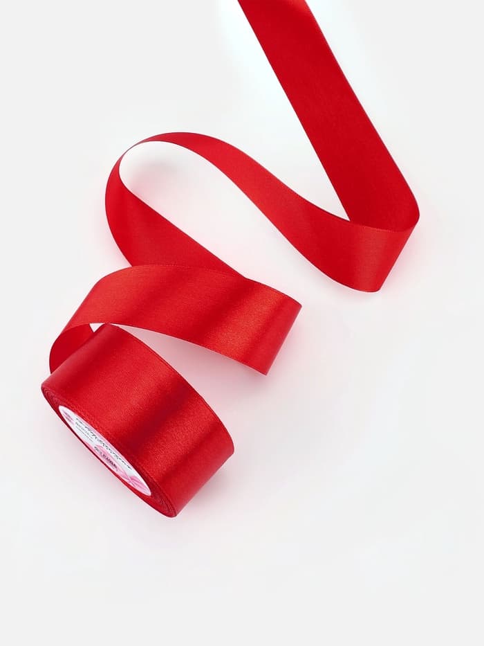Лента атласная, 40 мм, 23±1 м, красная №26
