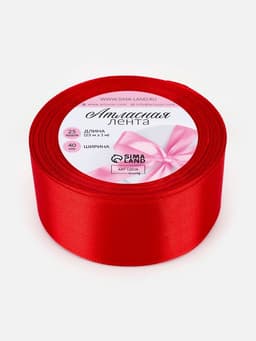Лента атласная, 40 мм, 23±1 м, красная №26
