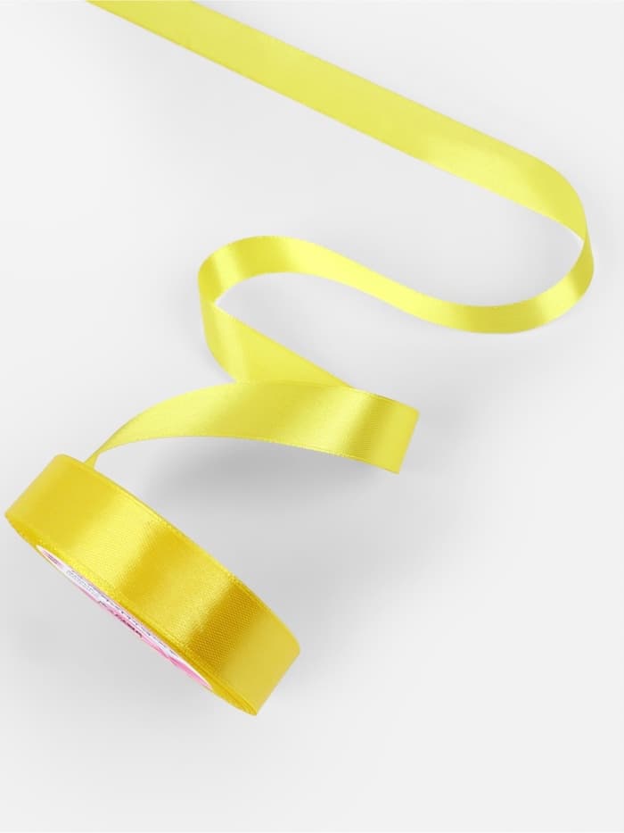 Лента атласная, 20 мм, 23±1 м, жёлтая №15