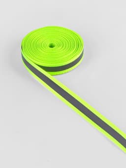Светоотражающая лента-стропа, 10 мм, 5±1 м, салатовая