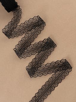 Кружево капроновое, 30 мм, 10±1 м, чёрное