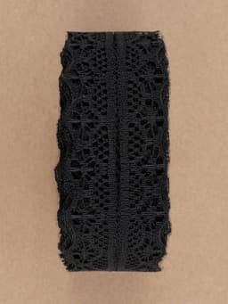 Кружево капроновое, 30 мм, 10±1 м, чёрное