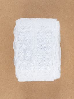 Кружево капроновое, 45 мм × 8.5±1 м, белое