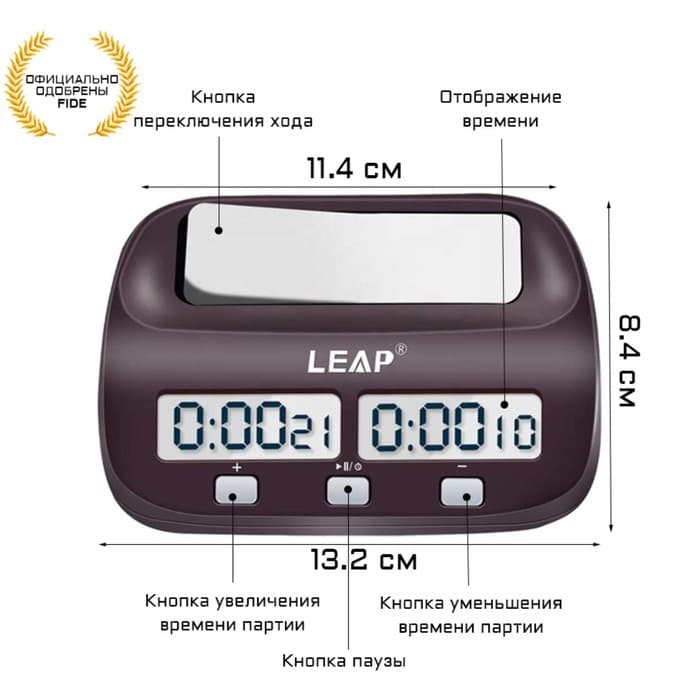 Шахматные часы LEAP FIDE PQ9907S, электронные