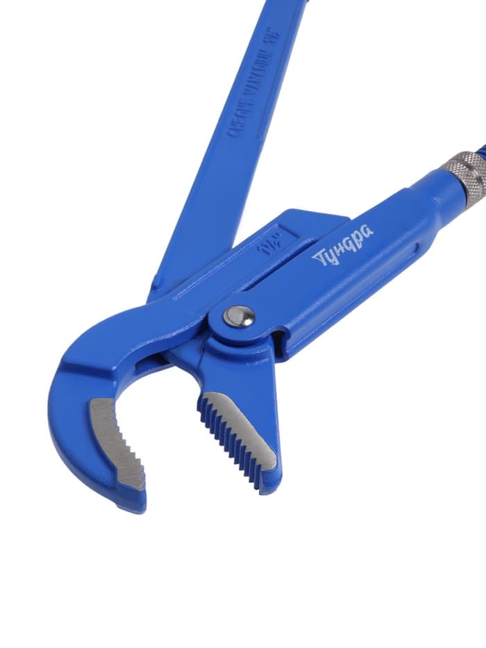 Ключ трубный рычажный ТУНДРА, полукруглый зажим 45°, раскрытие до 50 мм, №2, 1 1/2"