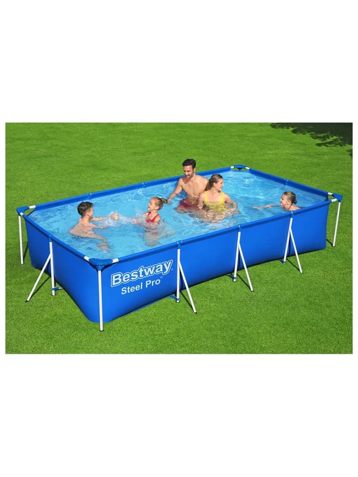 Бассейн каркасный Bestway Steel Pro 56424, 400×211×81 см, фильтр-насос, прямоугольный