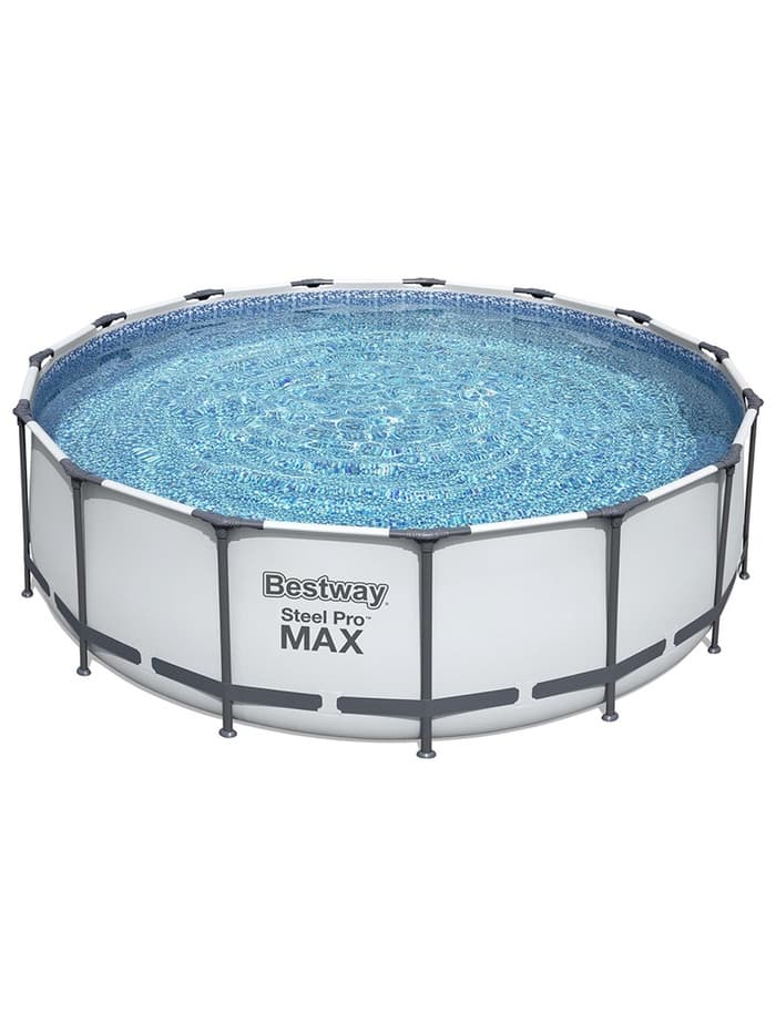 Бассейн каркасный Steel Pro MAX, 457×122 см, фильтр-насос, лестница, тент, круглый, 56438 Bestway