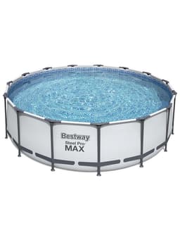 Бассейн каркасный Steel Pro MAX, 457×122 см, фильтр-насос, лестница, тент, круглый, 56438 Bestway
