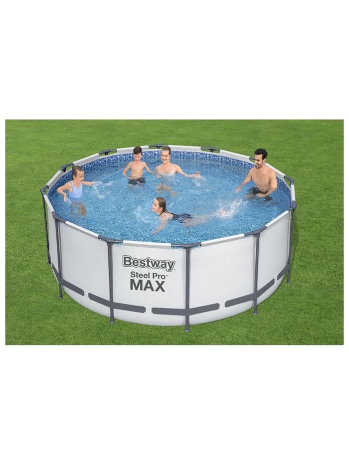 Бассейн каркасный Bestway Steel Pro MAX 56420, 366×122 см, фильтр-насос, лестница, тент, круглый