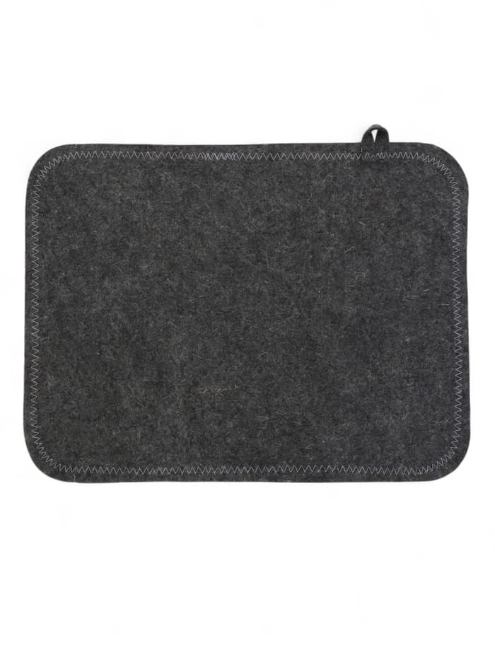 Набор для бани «Лётчик», 3 предмета: шапка, коврик, рукавица, шерсть 30%, полиэфир 70%, серый, «Добропаровъ»