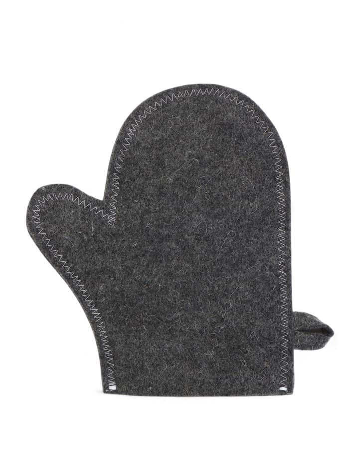 Набор для бани «Лётчик», 3 предмета: шапка, коврик, рукавица, шерсть 30%, полиэфир 70%, серый, «Добропаровъ»