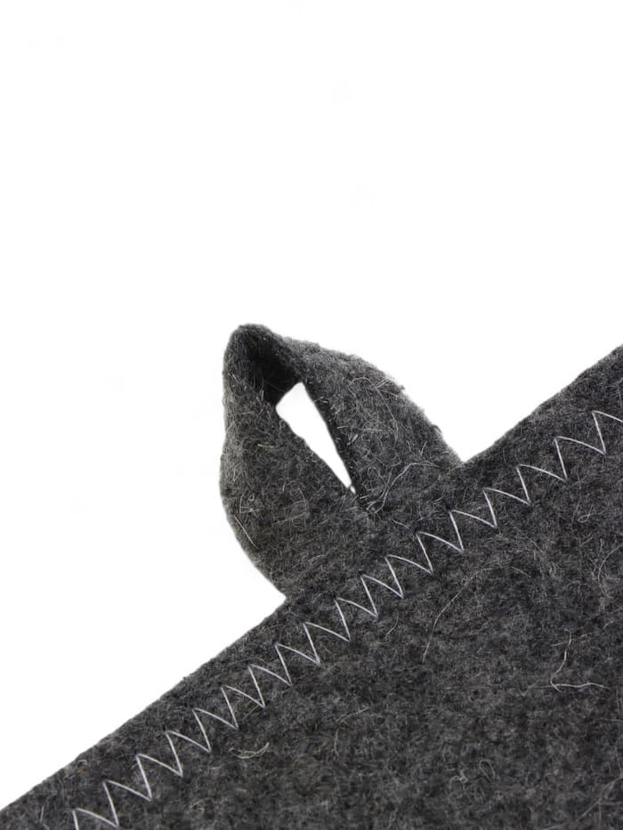 Набор для бани «Лётчик», 3 предмета: шапка, коврик, рукавица, шерсть 30%, полиэфир 70%, серый, «Добропаровъ»