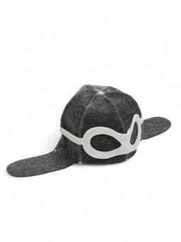 Набор для бани «Лётчик», 3 предмета: шапка, коврик, рукавица, шерсть 30%, полиэфир 70%, серый, «Добропаровъ»