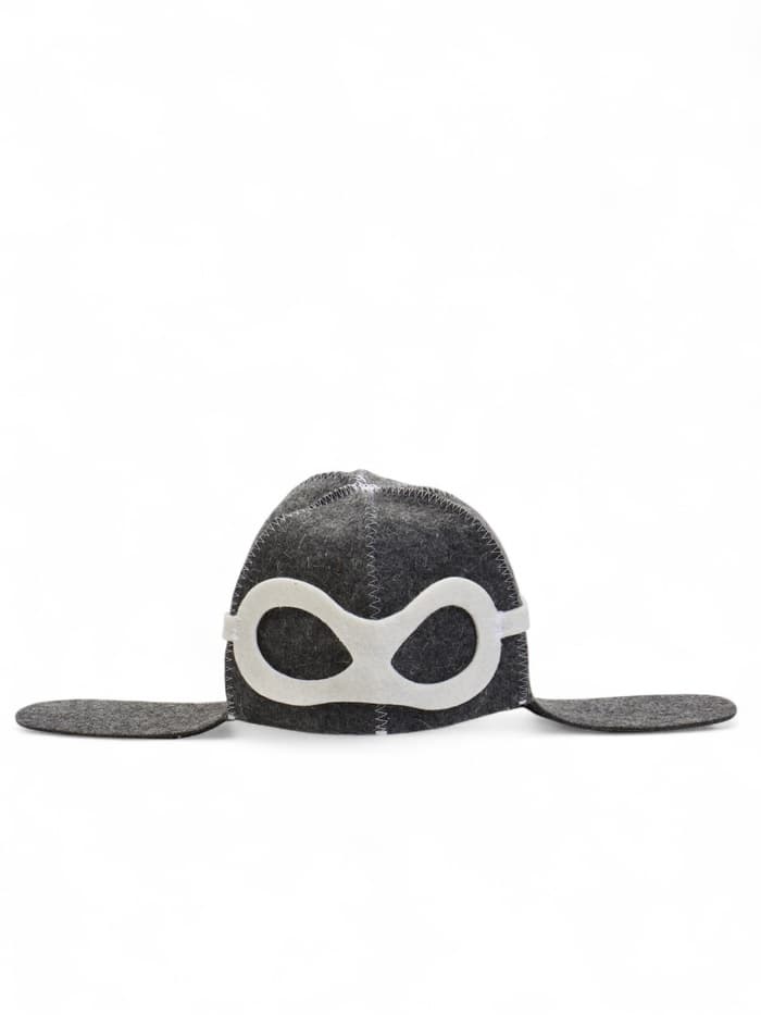 Набор для бани «Лётчик», 3 предмета: шапка, коврик, рукавица, шерсть 30%, полиэфир 70%, серый, «Добропаровъ»