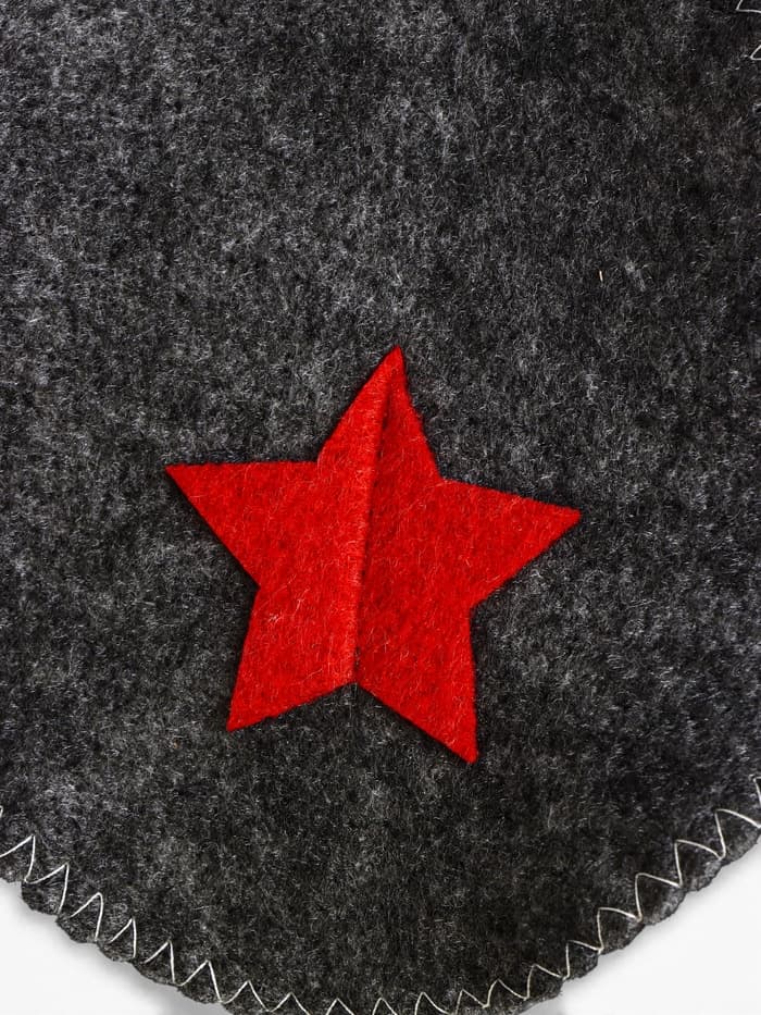 Набор для бани «Буденовец», 3 предмета: шапка, коврик, рукавица, серый, «Добропаровъ»