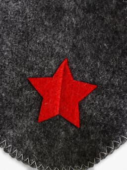 Набор для бани «Буденовец», 3 предмета: шапка, коврик, рукавица, серый, «Добропаровъ»