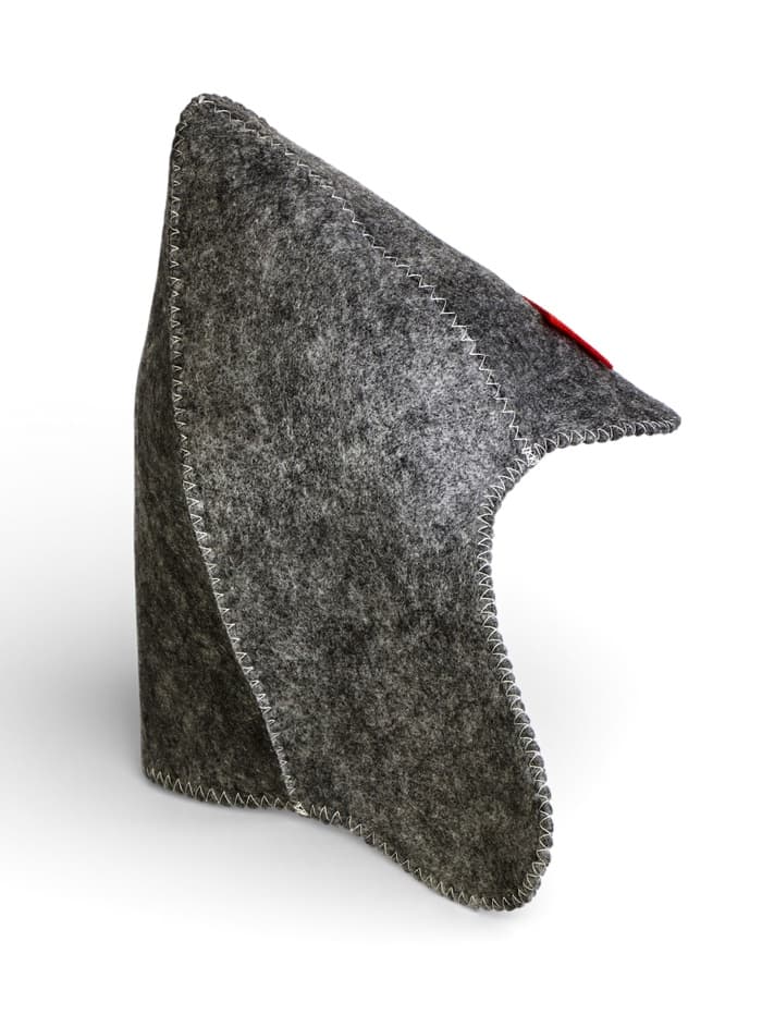 Набор для бани «Буденовец», 3 предмета: шапка, коврик, рукавица, серый, «Добропаровъ»