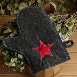 Набор для бани «Буденовец», 3 предмета: шапка, коврик, рукавица, серый, «Добропаровъ»