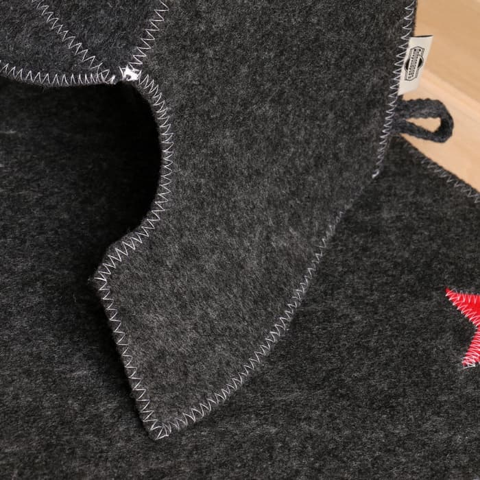 Набор для бани «Буденовец», 3 предмета: шапка, коврик, рукавица, серый, «Добропаровъ»