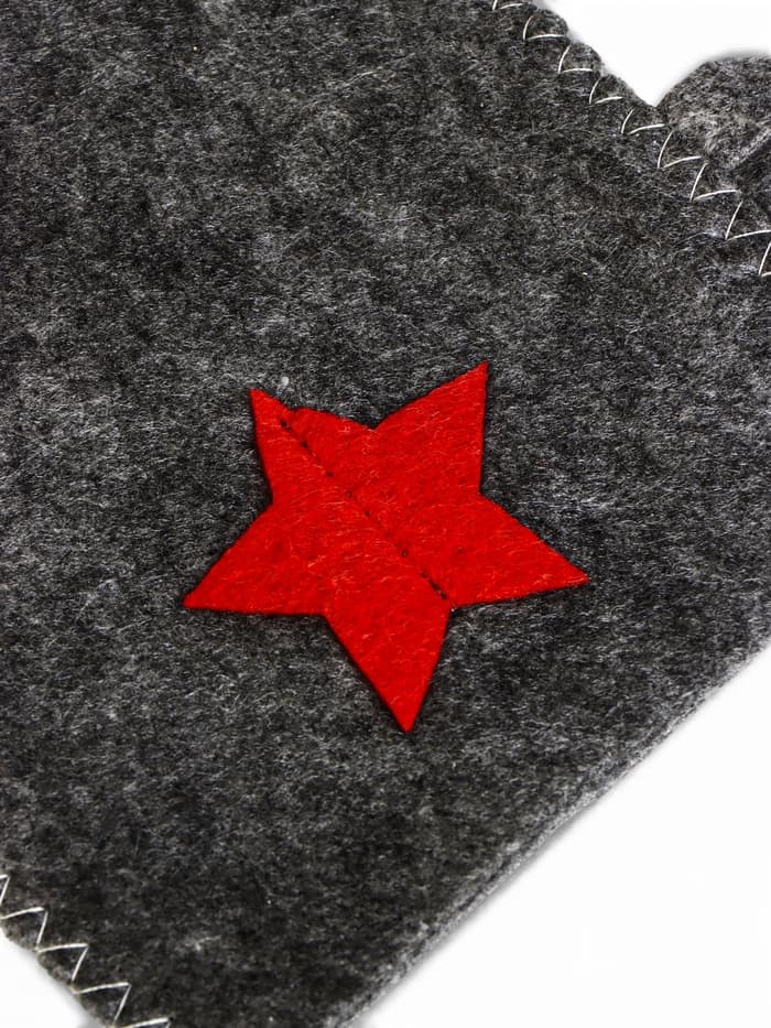 Набор для бани «Буденовец», 3 предмета: шапка, коврик, рукавица, серый, «Добропаровъ»