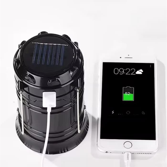 Фонарь кемпинговый аккумуляторный «Мастер К», 1800 мАч, 7 LED, солнечная батарея, чёрный