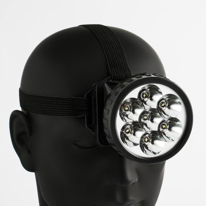 Фонарь налобный «Мастер К», 7 LED, 1 режим, 7.5×6.3 см, от батареек 3×ААА