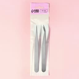 Набор пинцетов для рукоделия, прямой и изогнутый, 12. 5/13 см, 2 шт., цвет серебряный