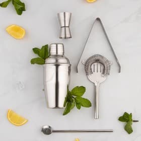 Набор для бара «Биг Джон», 5 предметов: щипцы, стрейнер, ложка, шейкер, джиггер, нержавеющая сталь