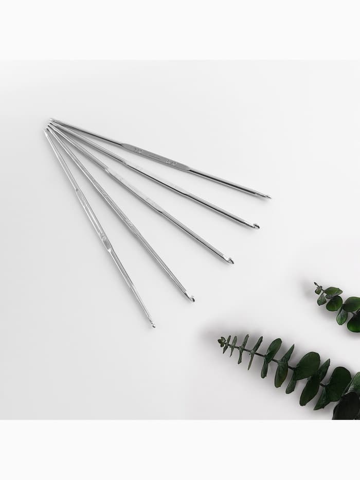 Набор крючков для вязания, d=1-3 мм, 13 см, 5 шт.