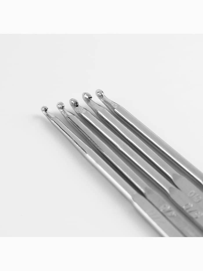 Набор крючков для вязания, d=1-3 мм, 13 см, 5 шт.