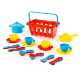 Набор детской посуды TOP chef, в корзинке, на 4 персоны, МИКС