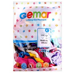 Воздушные шары латексные 14", металл, 100 шт., МИКС