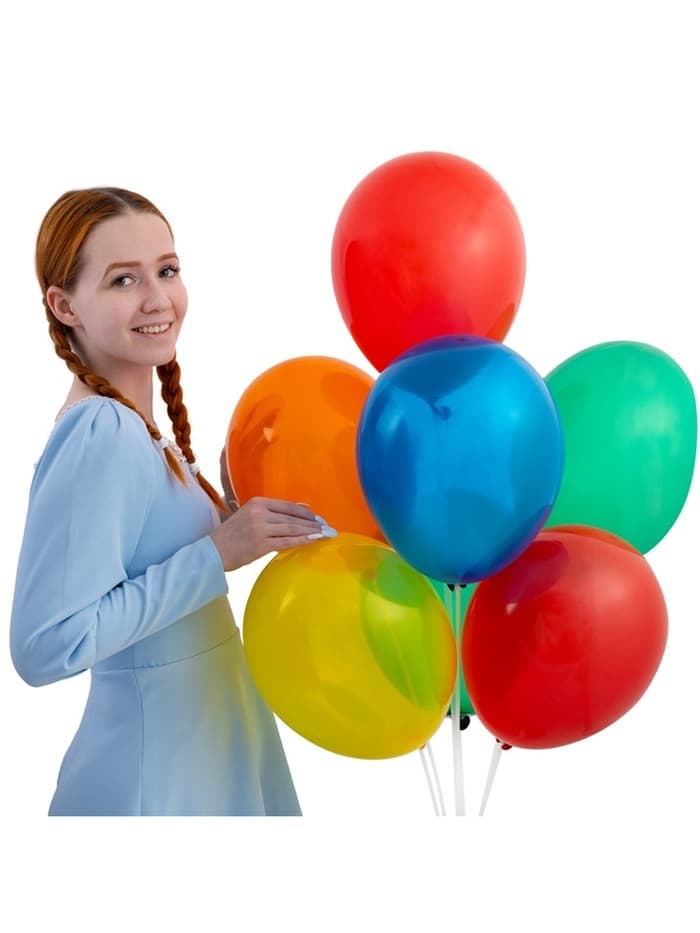 Воздушные шары латексные 12", кристалл, 100 шт., МИКС