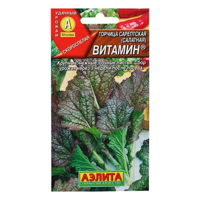 Семена Горчица салатная «Витамин», 0.5 г, «Аэлита»