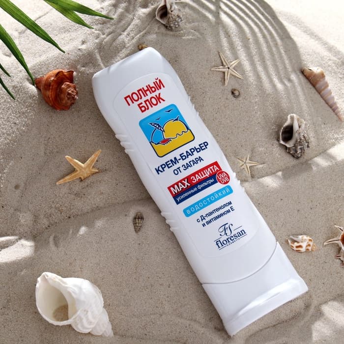 Крем-барьер от загара водостойкий Floresan полный блок, 125 мл