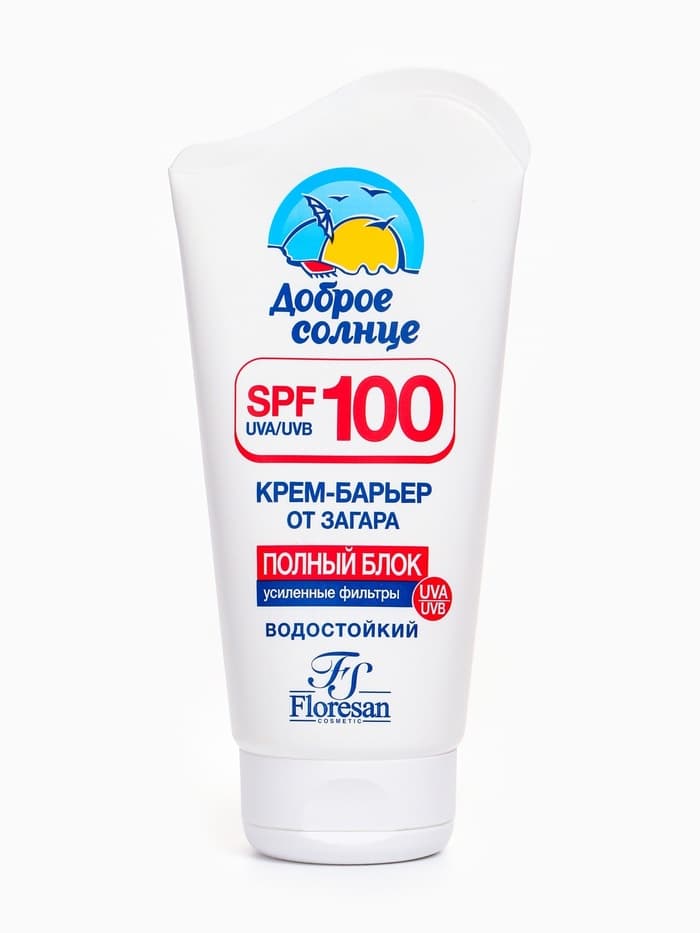 Крем-барьер от загара водостойкий Floresan полный блок, 125 мл