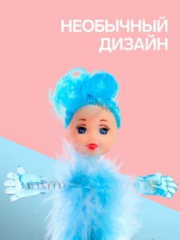 Ручка-прикол Calligrata «Пух-куколка», на подставке, синий стержень, шариковая, МИКС