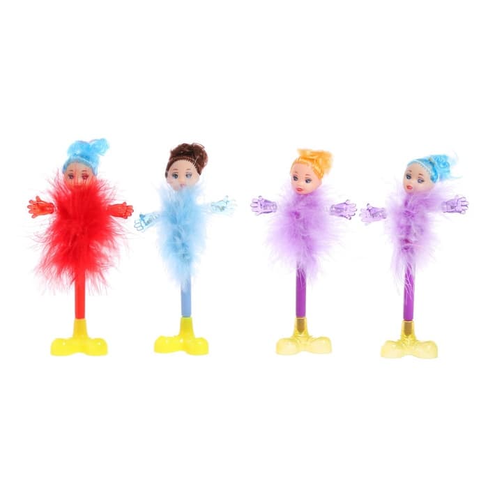 Ручка-прикол Calligrata «Пух-куколка», на подставке, синий стержень, шариковая, МИКС