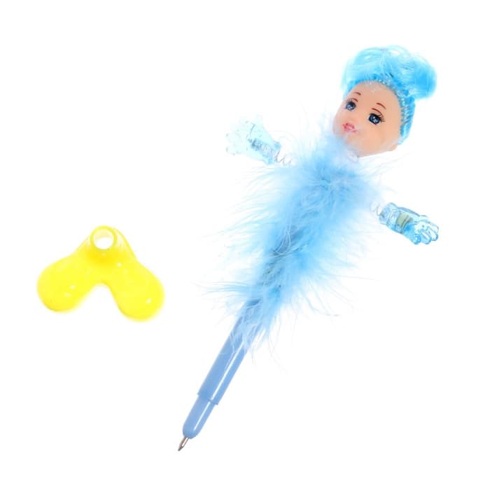 Ручка-прикол Calligrata «Пух-куколка», на подставке, синий стержень, шариковая, МИКС